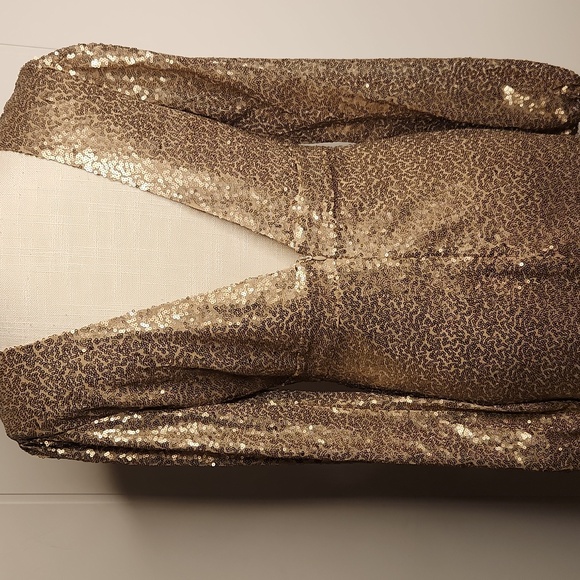 Altar'd State Gold Sequin Long Sleeve Dress - Picture 7 of 12